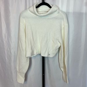 Dance & Marvel Cream Colored Distressed Turtleneck Sweater, size Small
